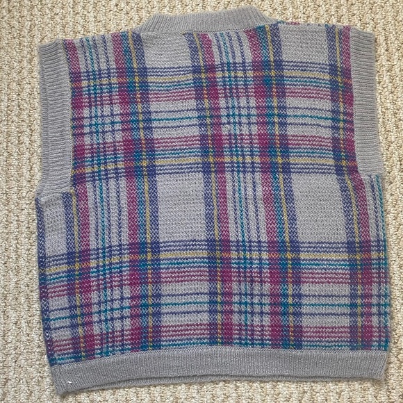 THE BAY CLUB | Vintage 90’s Plaid Knit Short Sleeve Pullover Sweater Large - Picture 9 of 16